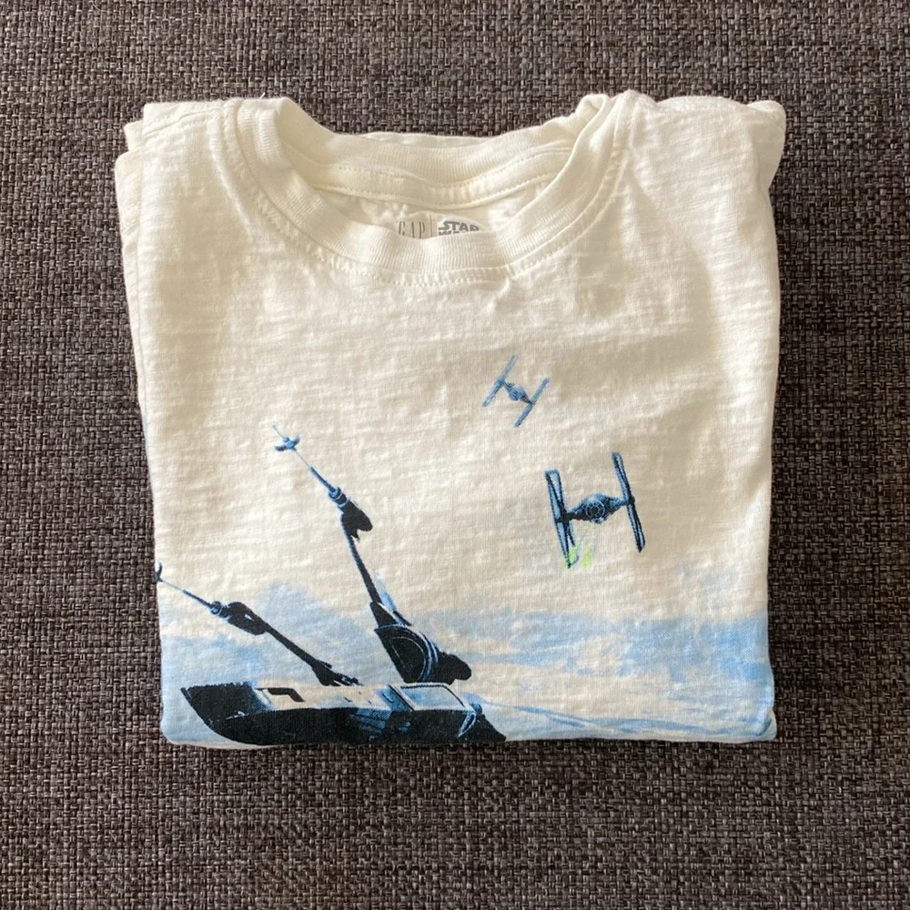⭐️ GAP Kids Star Wars 100% Organic Cotton Long Sleeve Graphic Tee, Boys S X-Wing